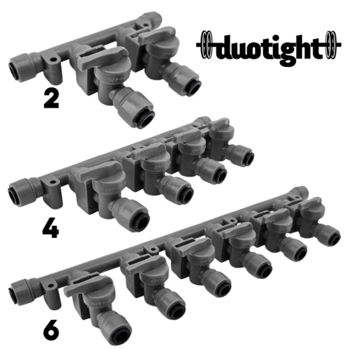 Duotight Gas Manifold | Push-In Check Valves | 8 mm Duotight