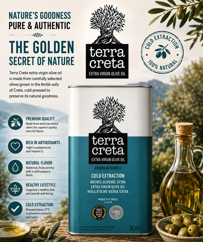 Terra Creta Extra Virgin Olive Oil 3L