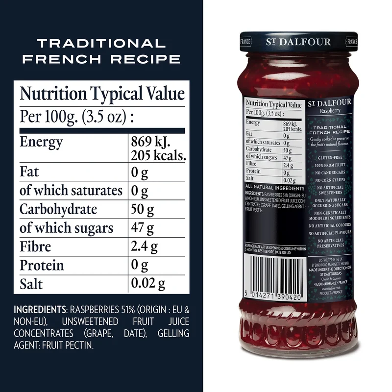 St Dalfour Raspberry Spread 284g