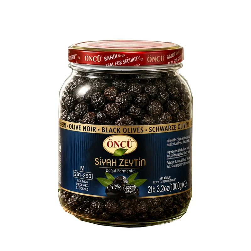 Oncu Black Olives M-S (Siyah Zeytin) 1Kg