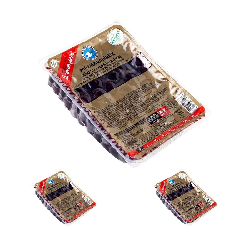 Marmarabirlik Natural Black Olives Mega XL Vacuum Pack 800g