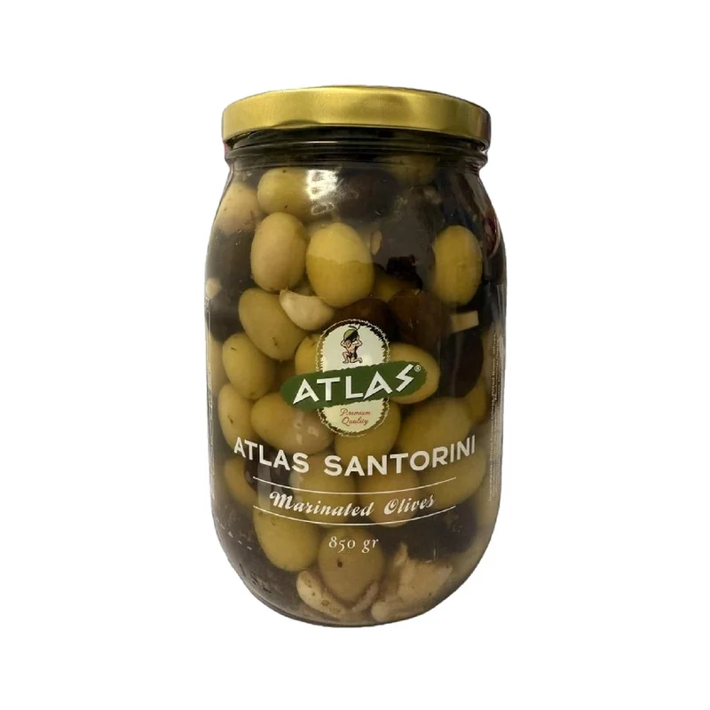 Atlas Santorini Marinated Olives (Santorini Yeşil Zeytin) 850g