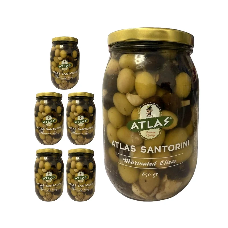 Atlas Santorini Marinated Olives (Santorini Yeşil Zeytin) 850g