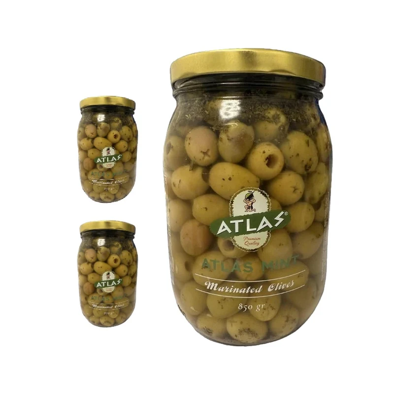 Atlas Green Olives Mint (Naneli Yesil Zeytin) 850g