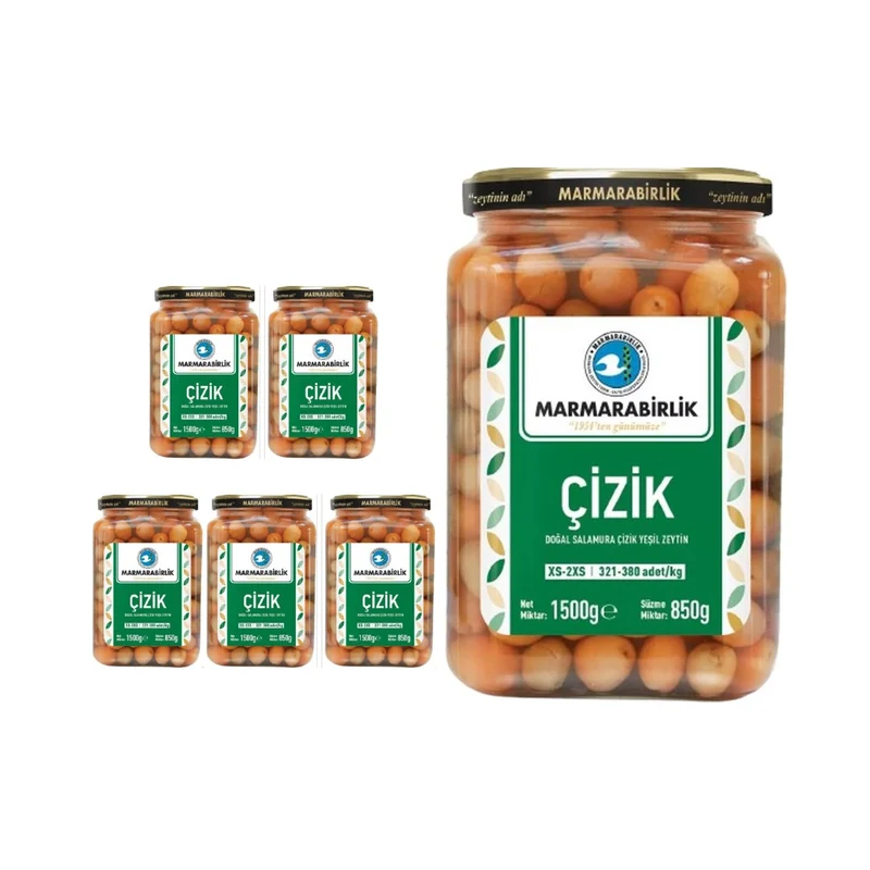 Marmarabirlik Cizik Green Olives (XS-2XS) (321-380) (Jar) 850gr