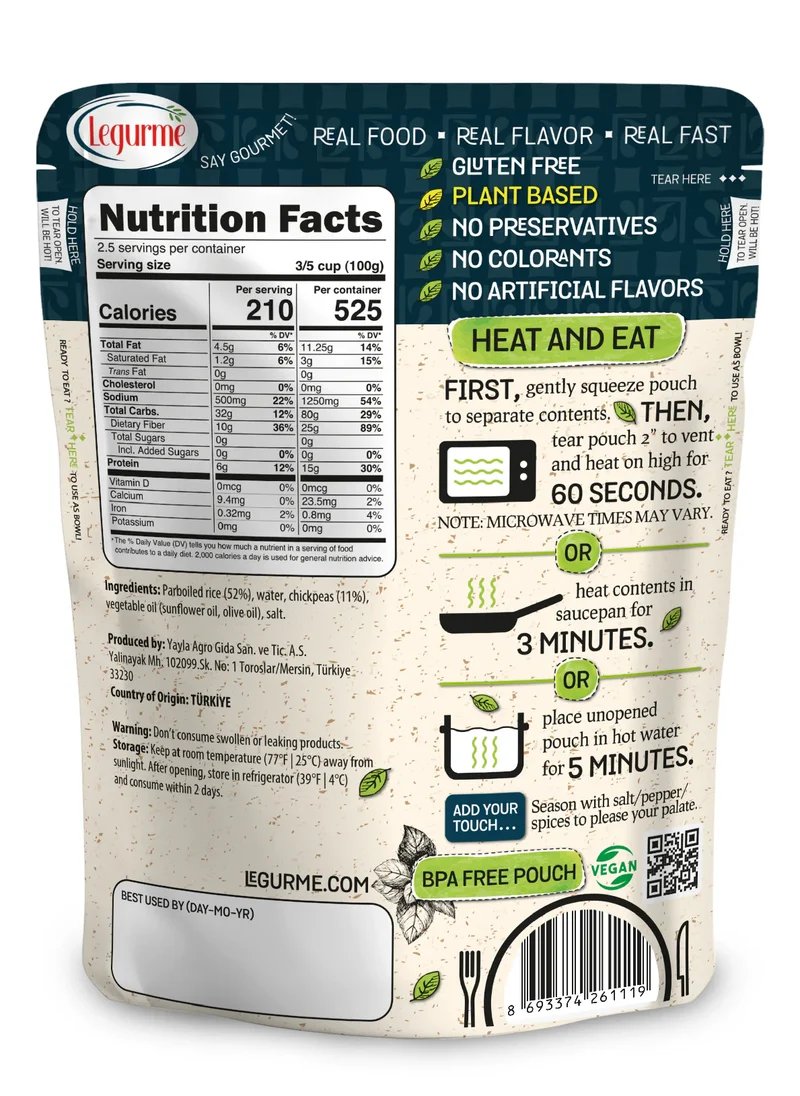 Legurme Rice With Chickpeas 250g