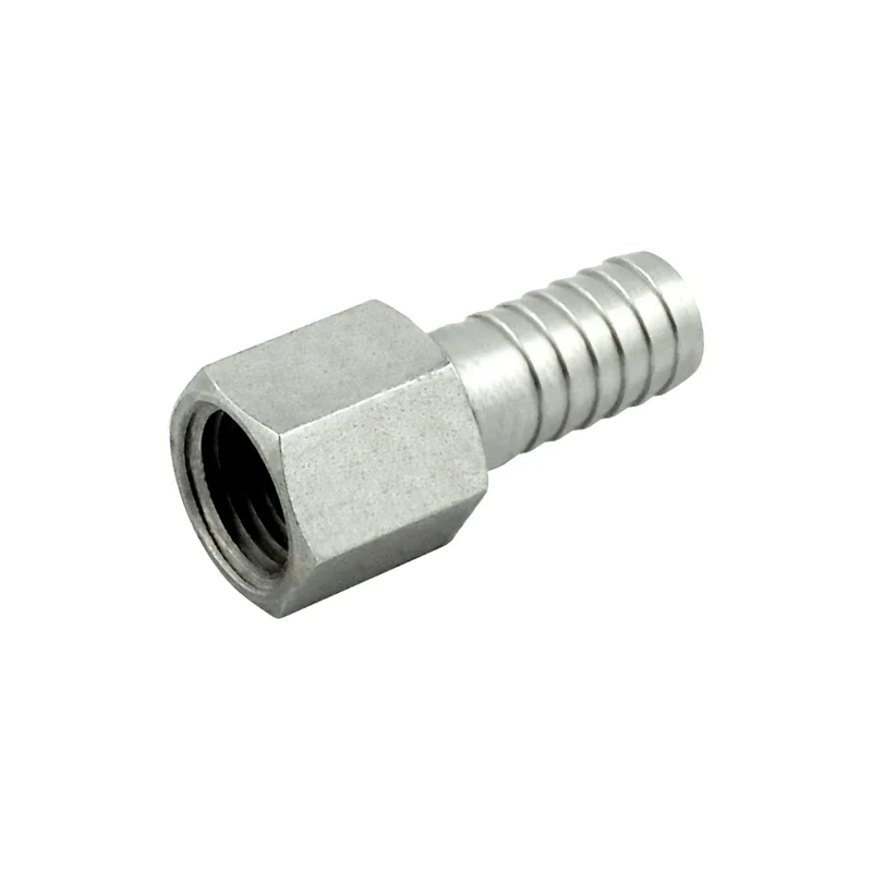 Hex Adapter 1/4"Female Pipe Thread (FPT) x 3/8" Barb (304 S/S)