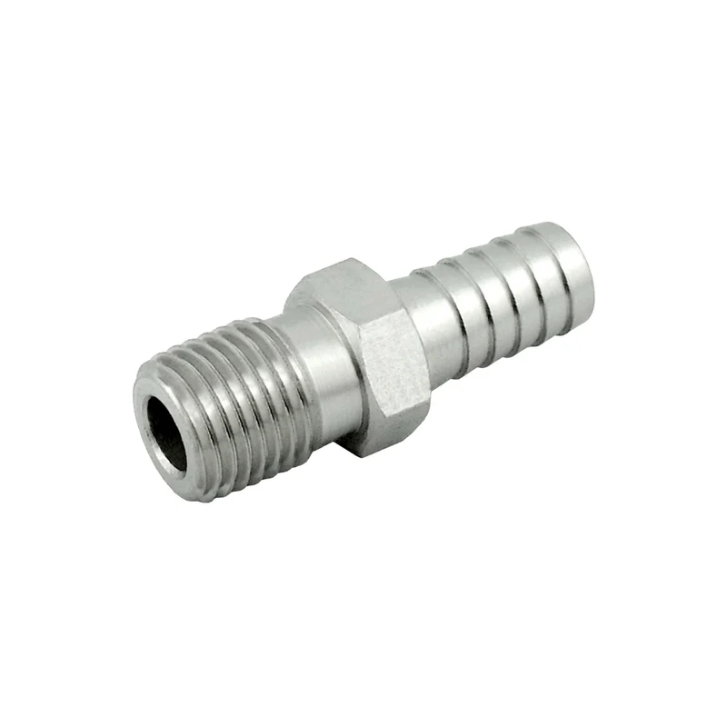Hose Barb Adapter 1/4" Barb x 1/8" Male Pipe Thread (MPT) (S/S)