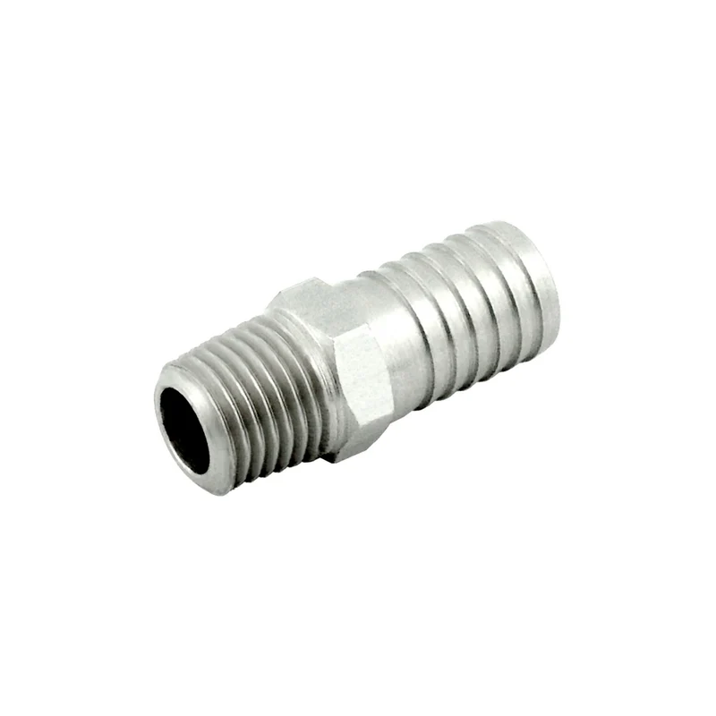 Hose Barb Adapter, 1/2" Barb x 1/4" Male Pipe Thread (MPT) (S/S)