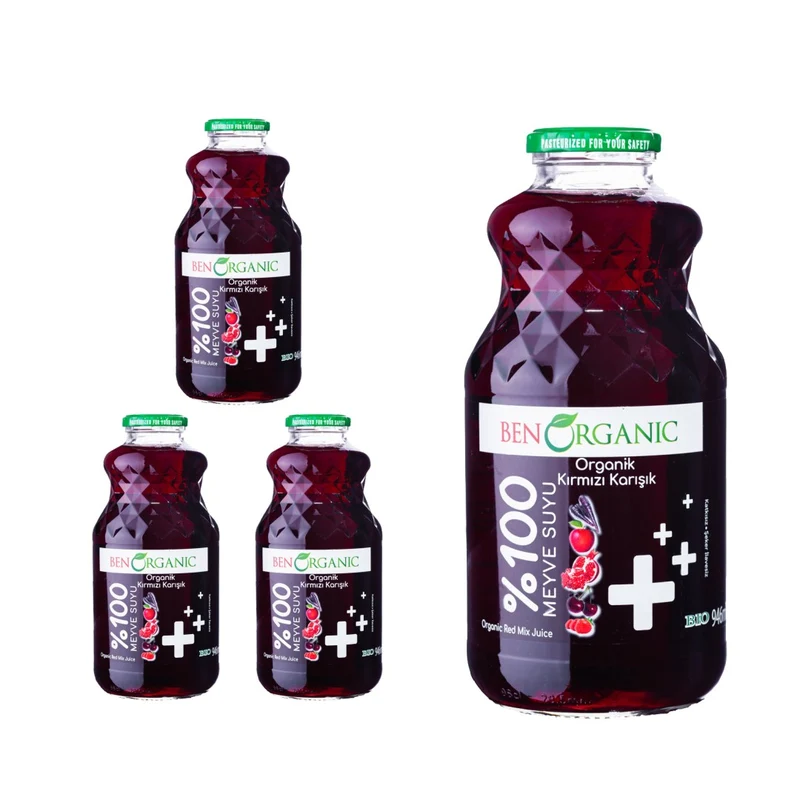 BenOrganic - 100% Natural Organic Red Mix Juice 946ml - Glass Bottle