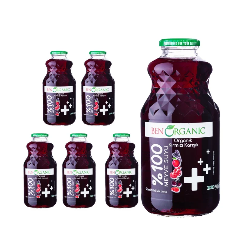 BenOrganic - 100% Natural Organic Red Mix Juice 946ml - Glass Bottle