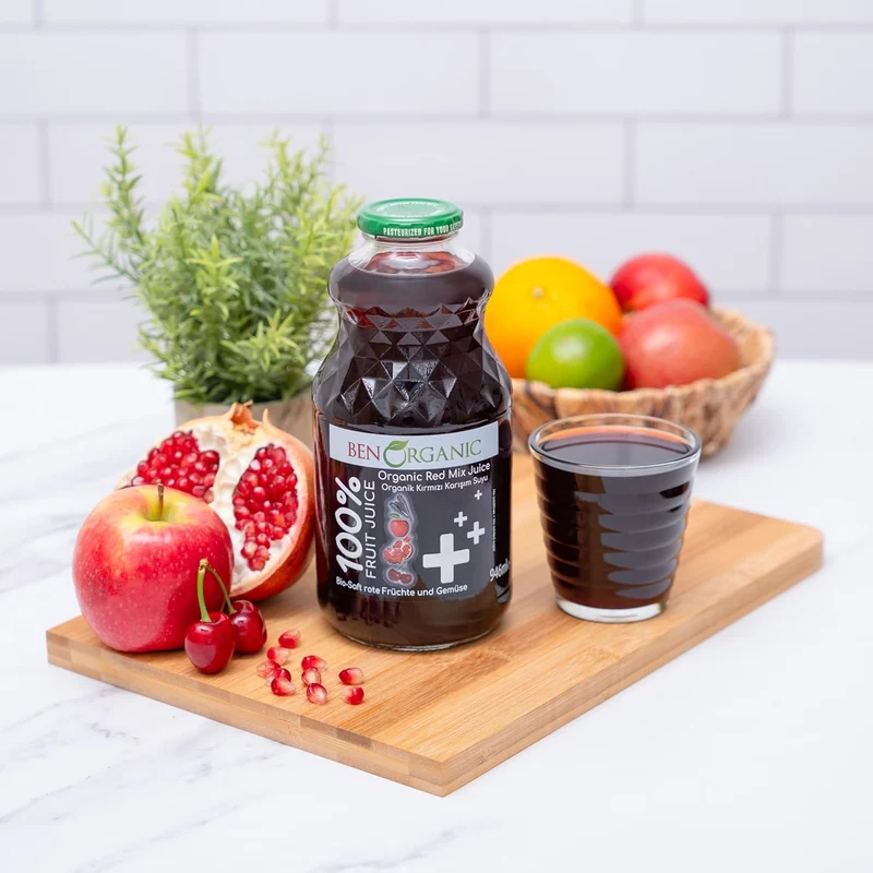 BenOrganic - 100% Natural Organic Red Mix Juice 946ml - Glass Bottle