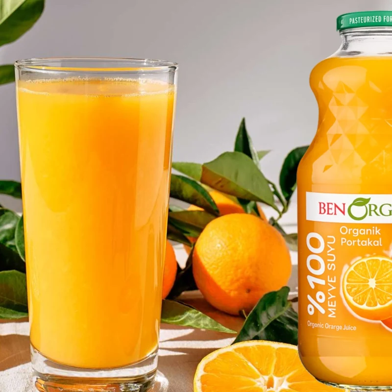 BenOrganic - 100% Natural Organic Orange Juice 946ml - Glass Bottle