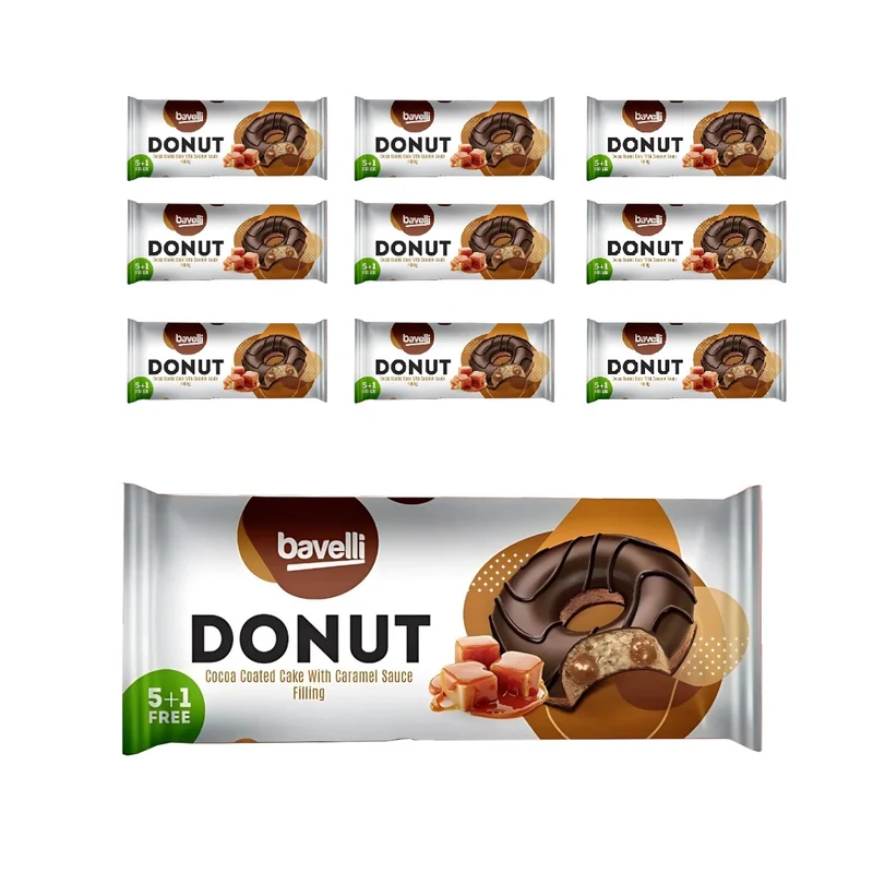 Bavelli Cocoa Coated Donut with Caramel Sauce Filling 240g
