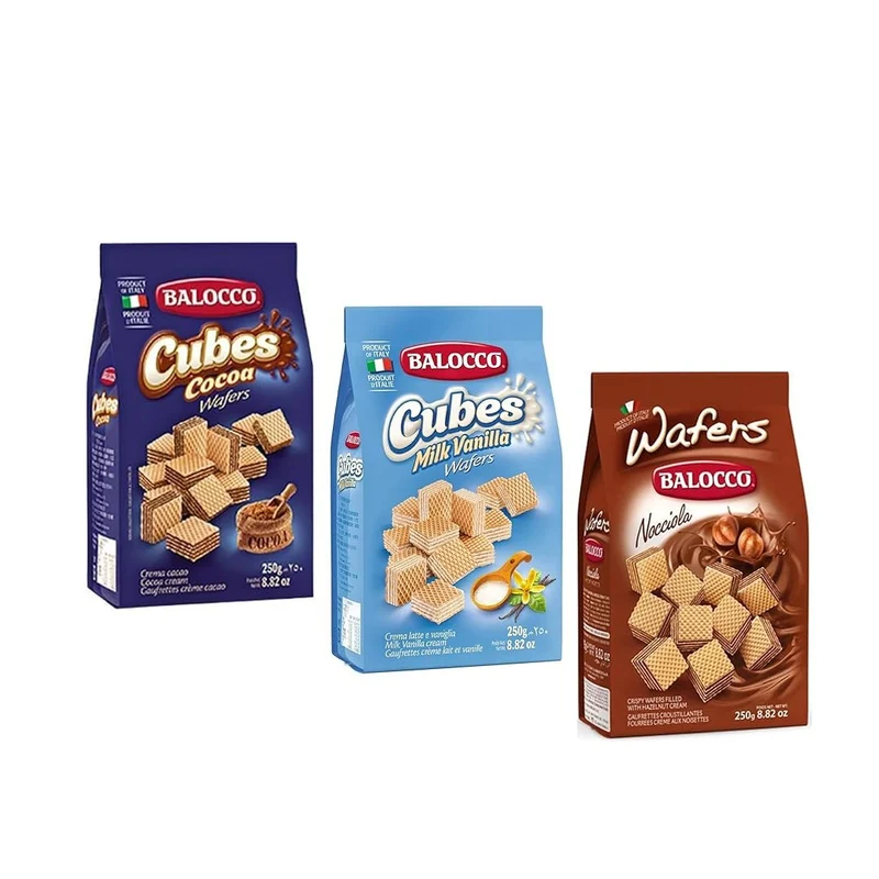 Balocco Hazelnut Wafer Cubes, 250g