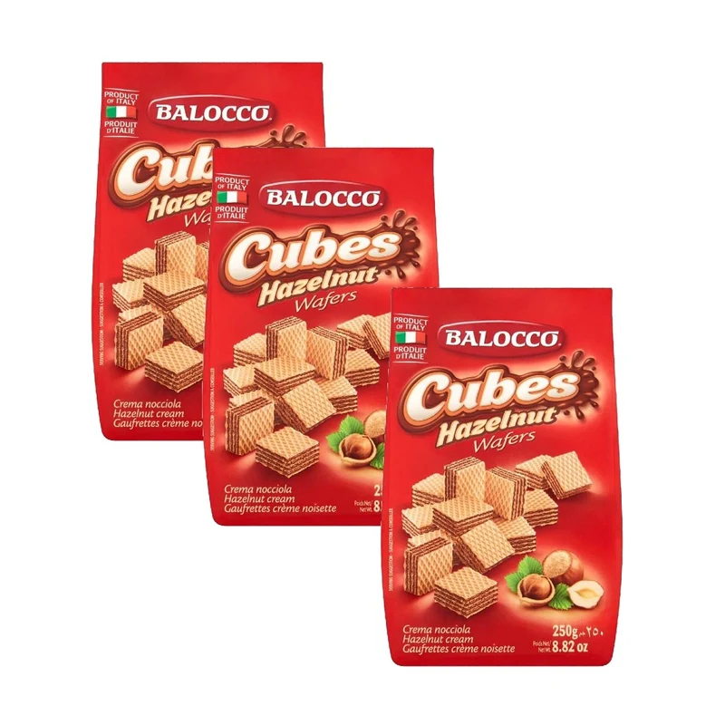 Balocco Hazelnut Wafer Cubes, 250g