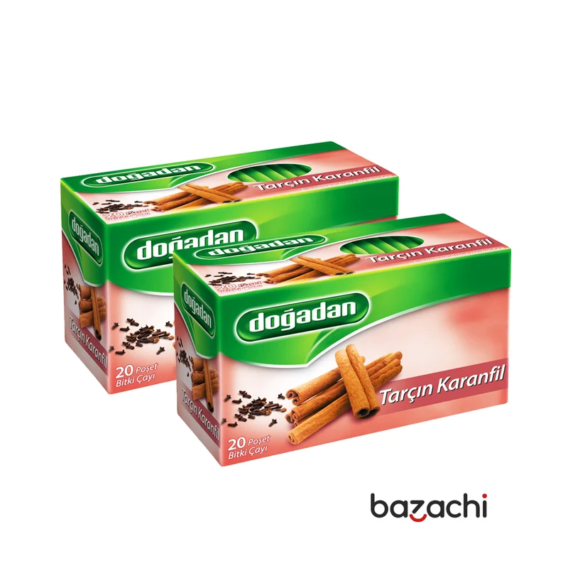 Dogadan Cinnamon Clove Herbal Tea (Tarcin karanfil Bitki Cay), 20 Tea Bags