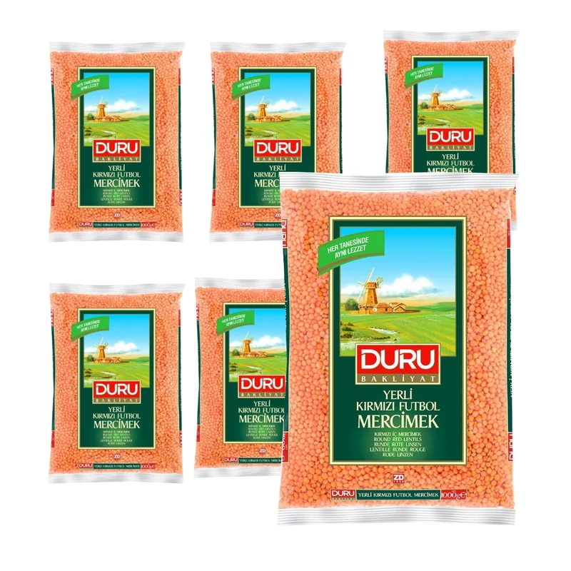 Duru Red Lentils Whole (Futbol Mercimek), 1Kg