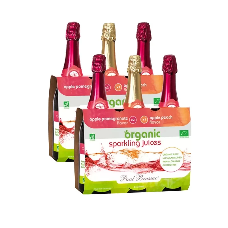 Paul Brassac Organic Sparkling Fruit Juice, 3x750ml