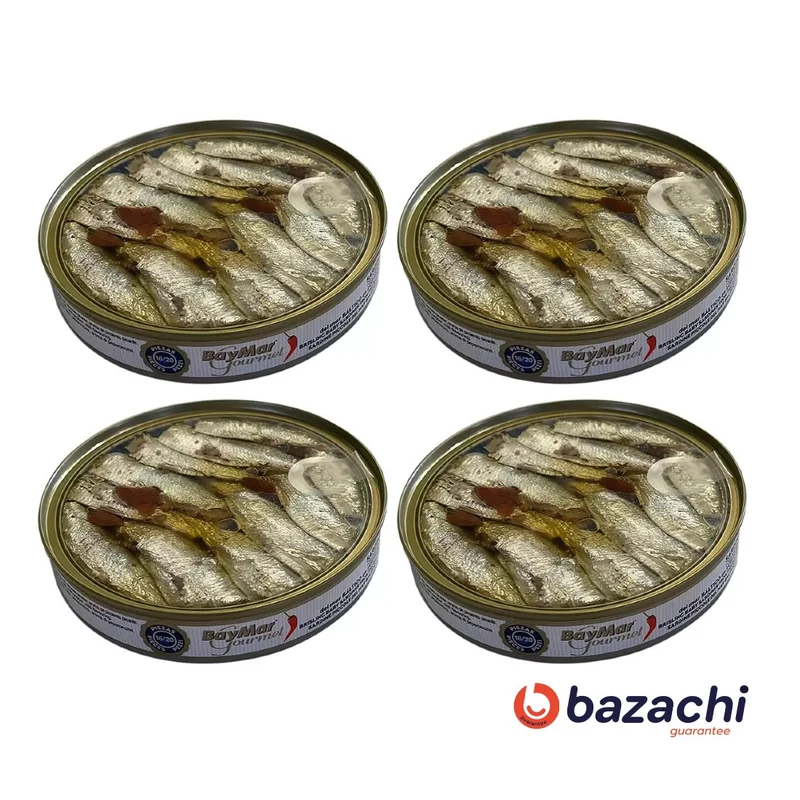 Baymar Gourmet Sardines in Olive Oil with Chilli Pepper, 4 x 150g