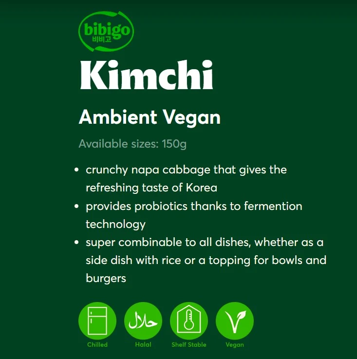 Bibigo Ambient Fermented Sliced Kimchi, 5x150g