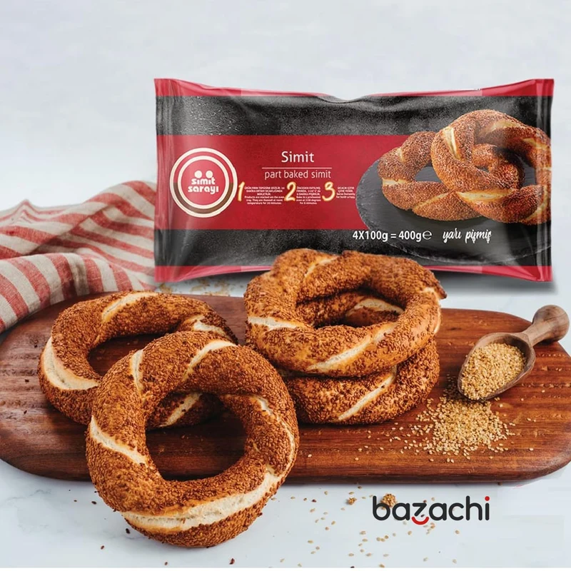 Simit Sarayi Frozen Turkish Sesame Bagel (Sade Simit), 4x100g
