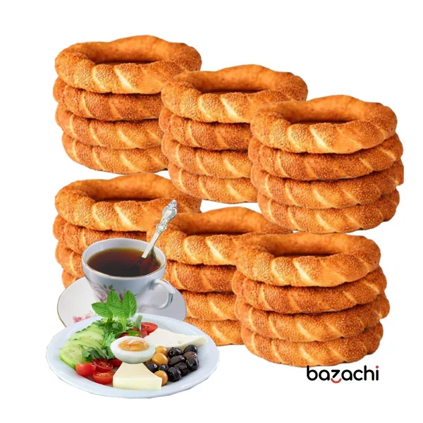 Simit Sarayi Frozen Turkish Sesame Bagel (Sade Simit), 4x100g