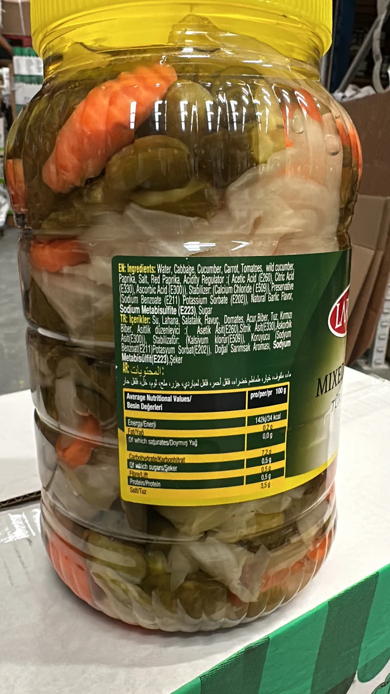 Larissa Mixed Pickles Vegetables (Karisik Tursu), 5L