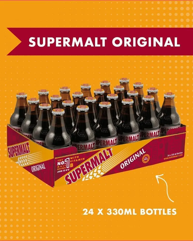 Supermalt Original Non-Alcoholic Vegan Malt Drink with B Vitamins, 330ml