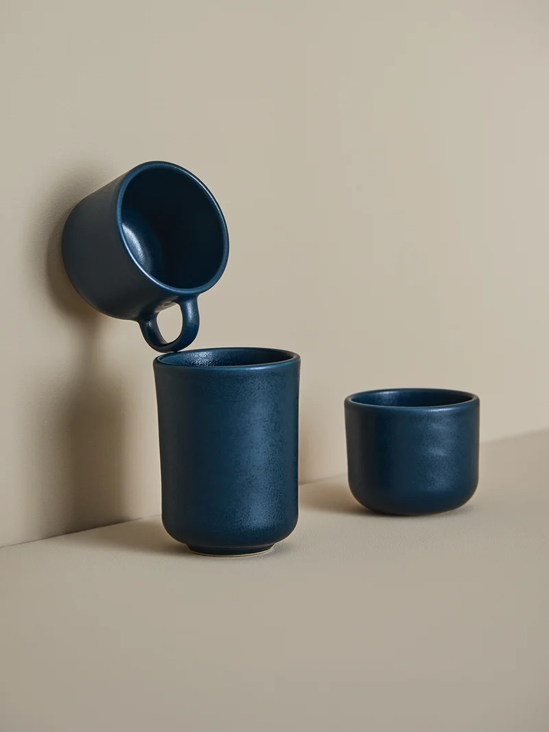 Teebecher handmade Stoneware Mug Dark Blue