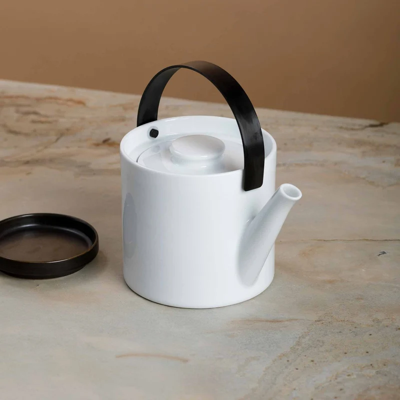 Teekanne mit Sieb Porcelain Teapot white