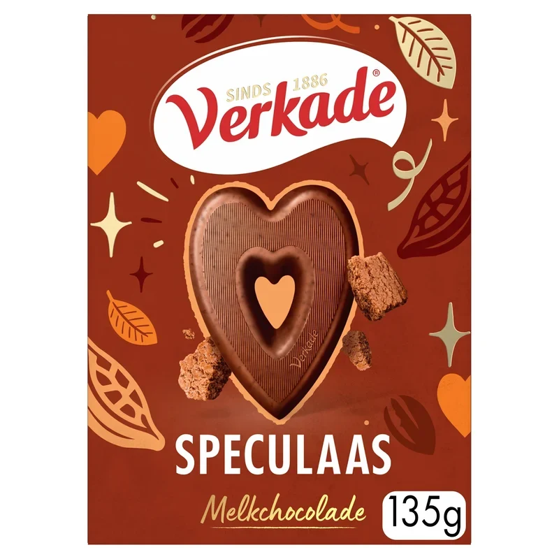Verkade Hart van chocolade melk speculaas