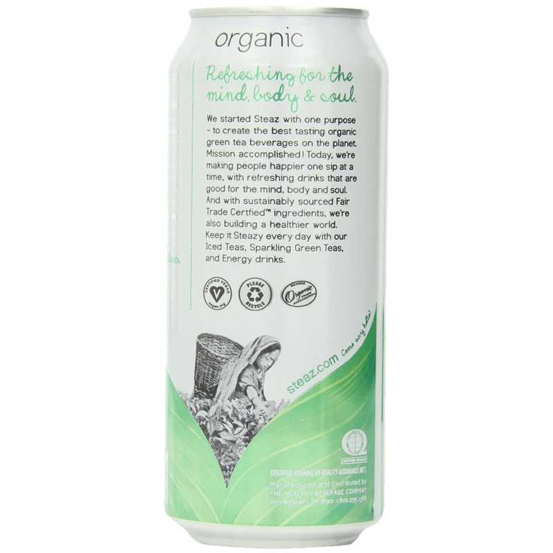 Craft Steaz Iced Tea Can Green Blueberry Pomegranate Gluten Free 16-Ounces