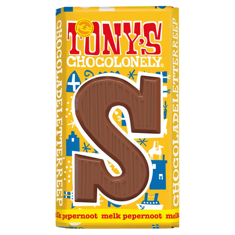 Tony's Chocolonely Melkchocolade letterreep pepernoot S