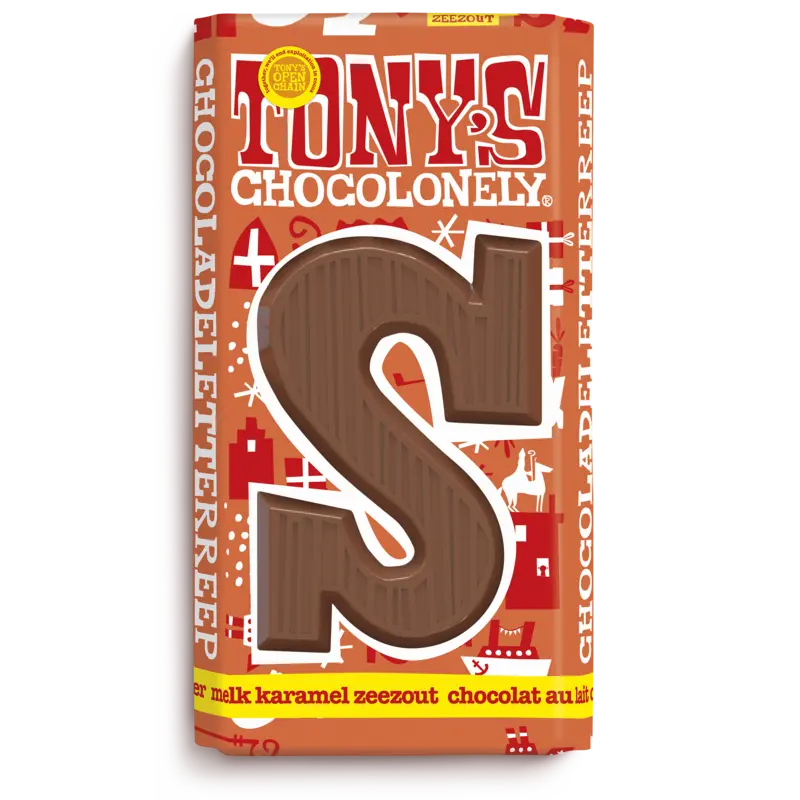 Tony's Chocolonely Melkchocolade reep karamel zeezout S