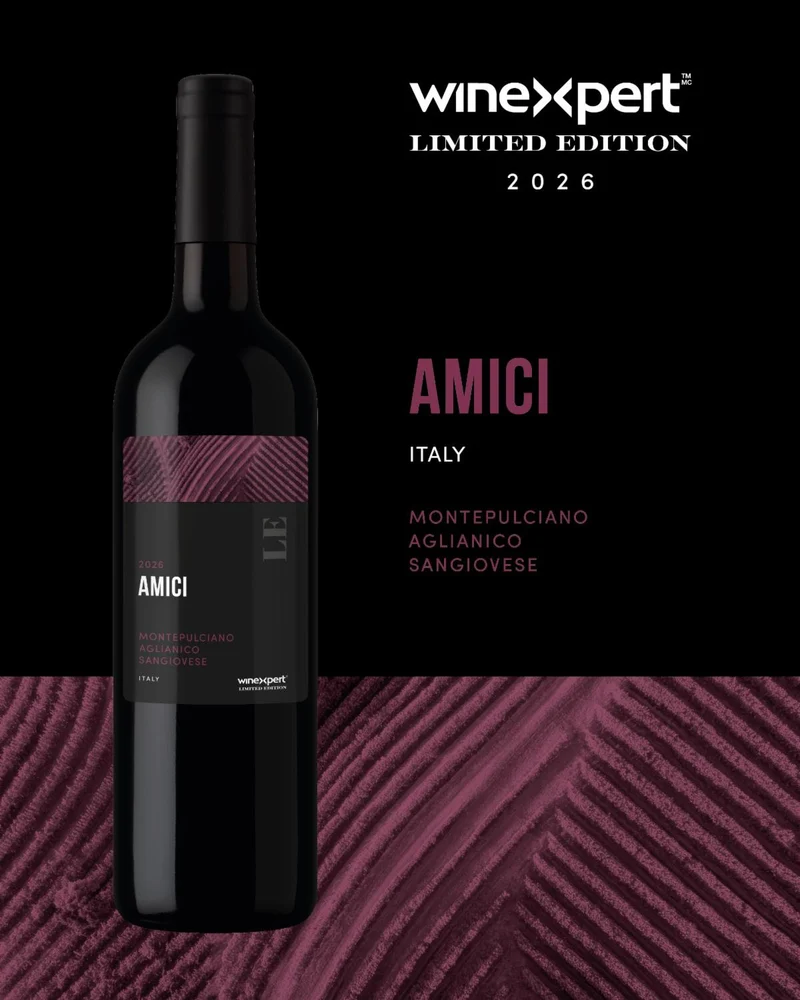 LE26 Amici, Monte Aglianico Sangiovese (With Grape Skins), Italy 14L Wine Kit with Skins