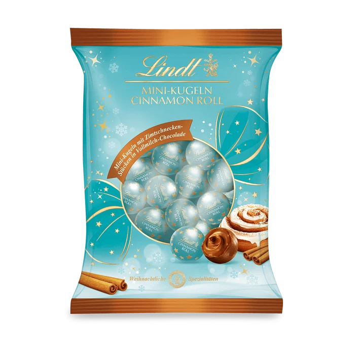 Lindt Mini-Kugeln Cinnamon Roll Vollmilchschokolade 100g / 3.52oz