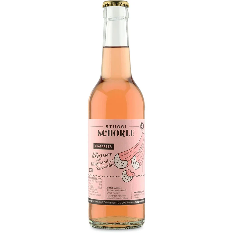 Stuggi Schorle Rhabarber 24x 0,33 Liter (MEHRWEG)