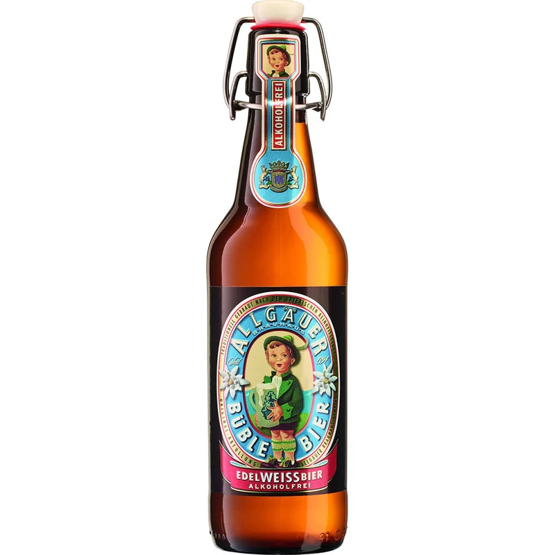 Allgäuer Büble Edelweißbier Alkoholfrei Bügel 20x 0,5 Liter (MEHRWEG)