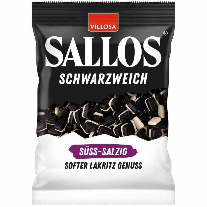 Sallos Schwarzweich Süß-Salzig Lakritz Bonbons 200g / 7.05 oz