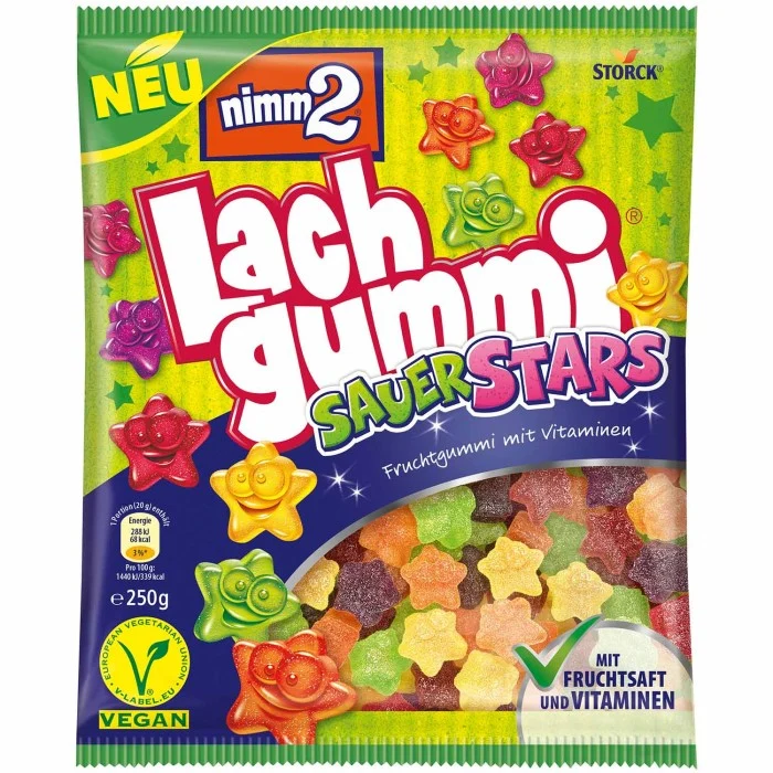 Storck nimm2 Lachgummi SauerStars Vegan 250g / 8.81 oz