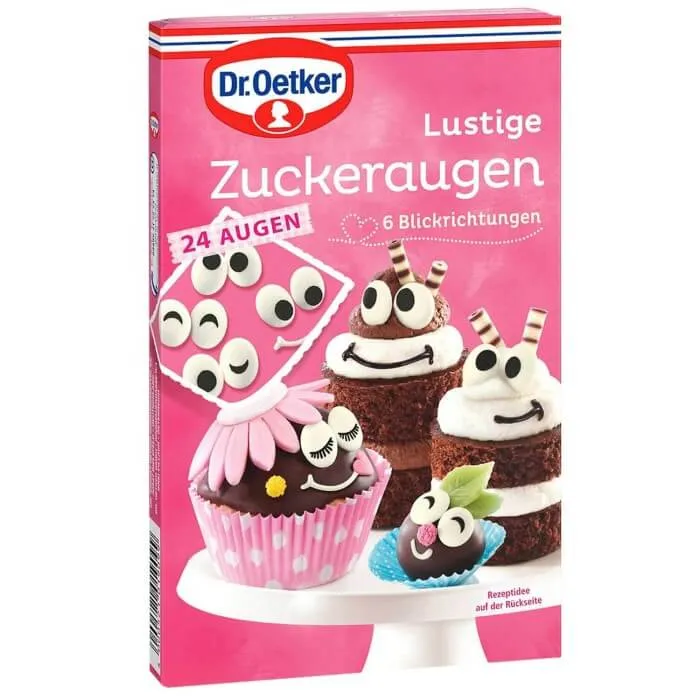 Dr. Oetker 24 lustige Zuckeraugen zum Dekorieren 10g