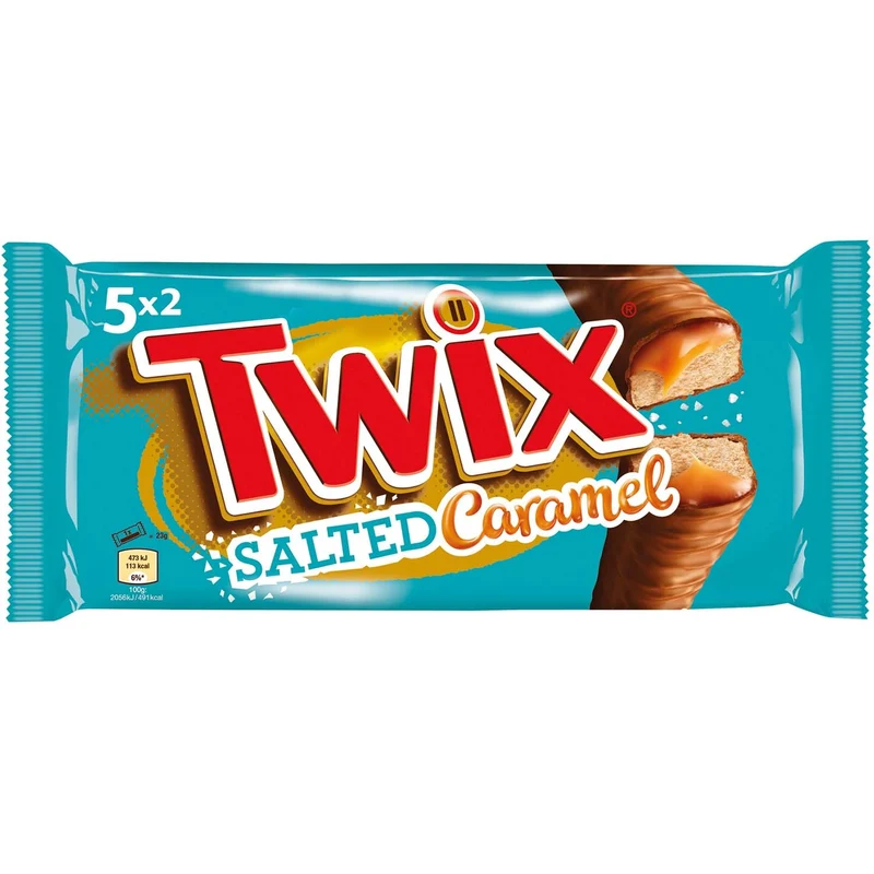 Twix Keks-Schokoriegel Salted Caramel 5 Doppel-Riegel