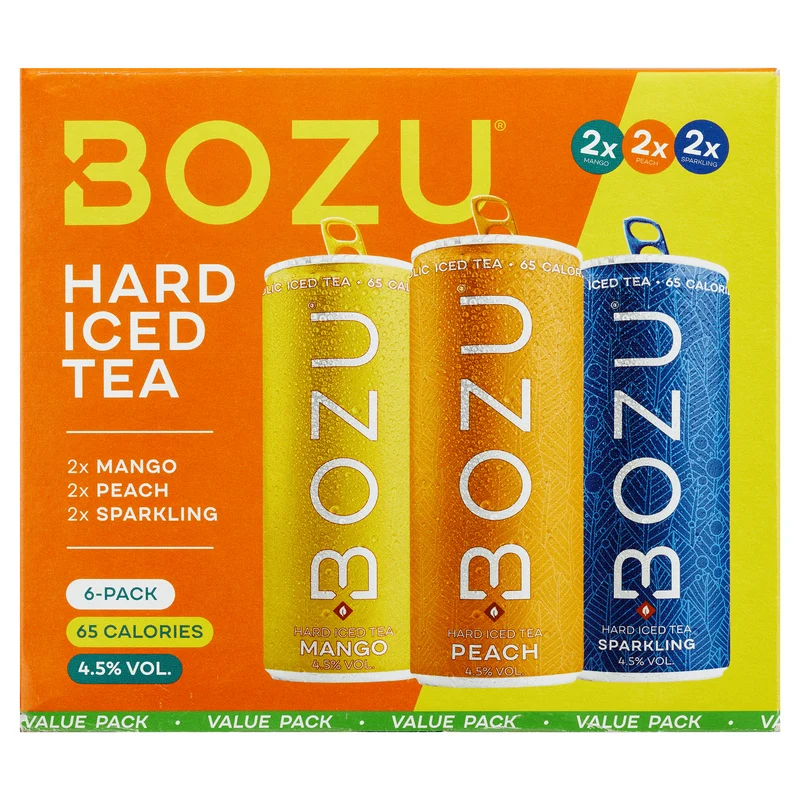 BOZU Six-Pack Iced Tea Peach/Mango