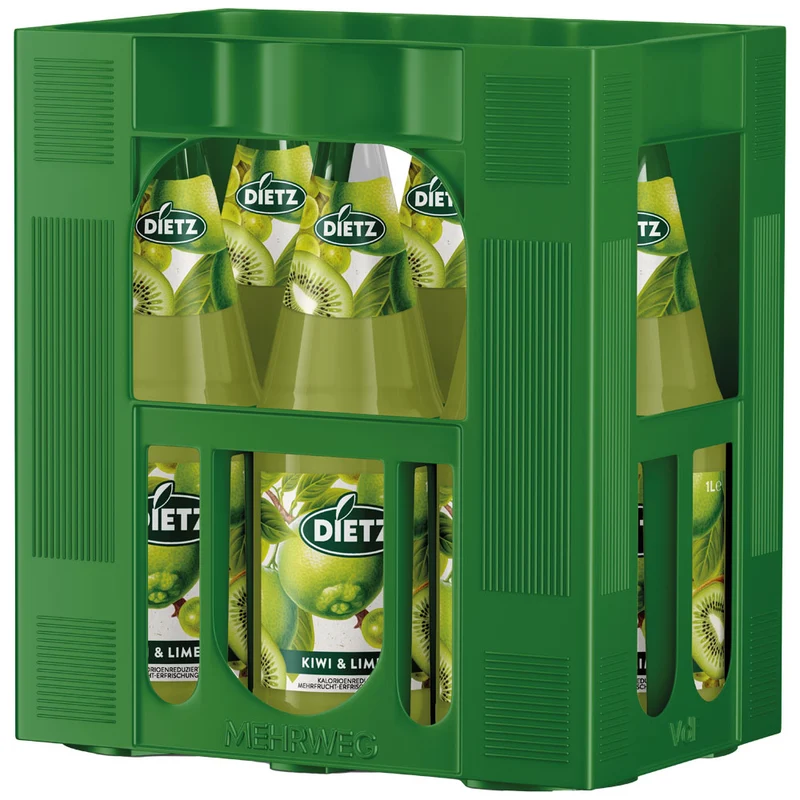 Dietz Kiwi-Limette mit Aloe Vera 6x 1 Liter (MEHRWEG)