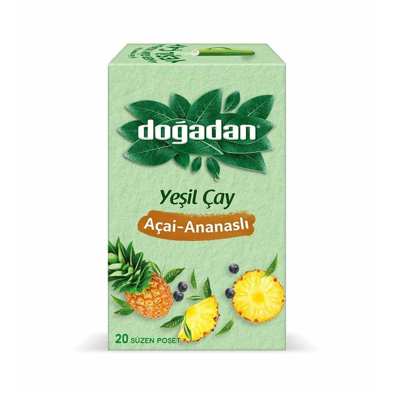 Dogadan Green Tea with a Pineapple Mixture (Ananasli Yesil Cay), 20 Tea Bags