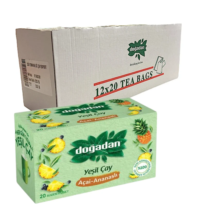 Dogadan Green Tea with a Pineapple Mixture (Ananasli Yesil Cay), 20 Tea Bags