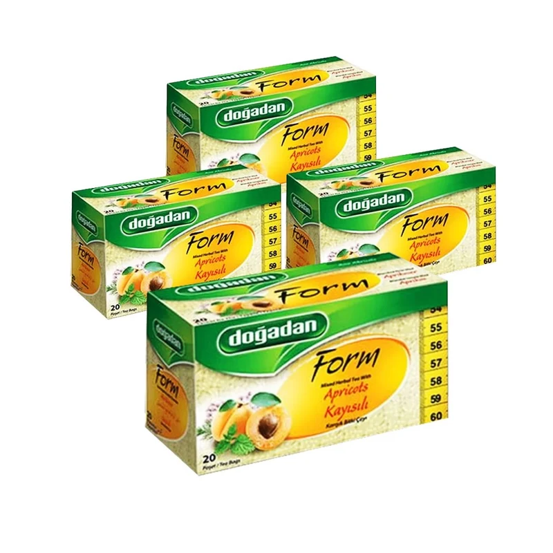 Dogadan Form Apricot Mixed Herbal Tea (Kayisili Bitki Cayi), 20 Tea Bags