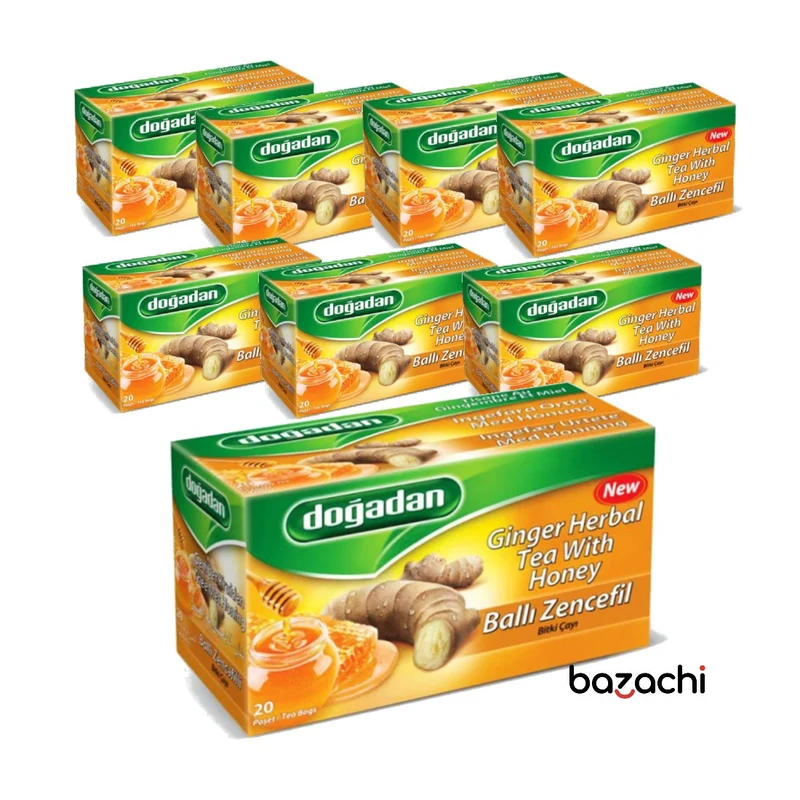 Dogadan Ginger Herbal Tea With Honey (Balli Zencefil Cay), 20 Tea Bags