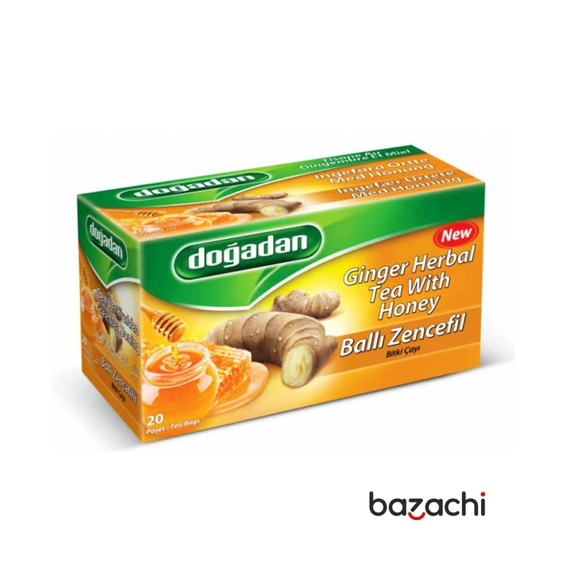 Dogadan Ginger Herbal Tea With Honey (Balli Zencefil Cay), 20 Tea Bags